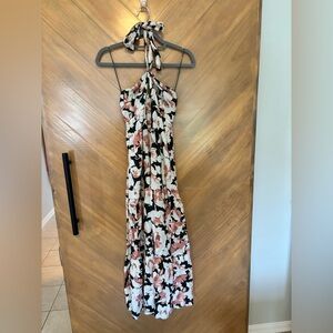 Abercrombie & Fitch Green and Cream Floral Maxi Dress